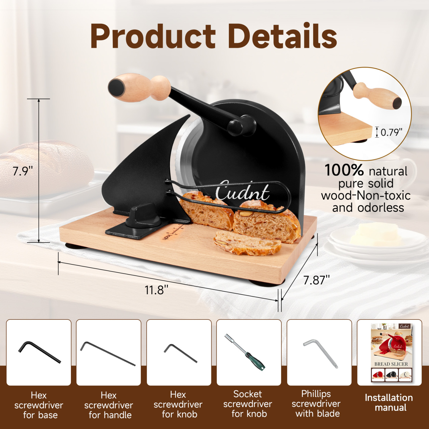 Black Manual Bread Slicer