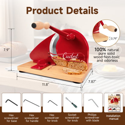 Red Manual Bread Slicer