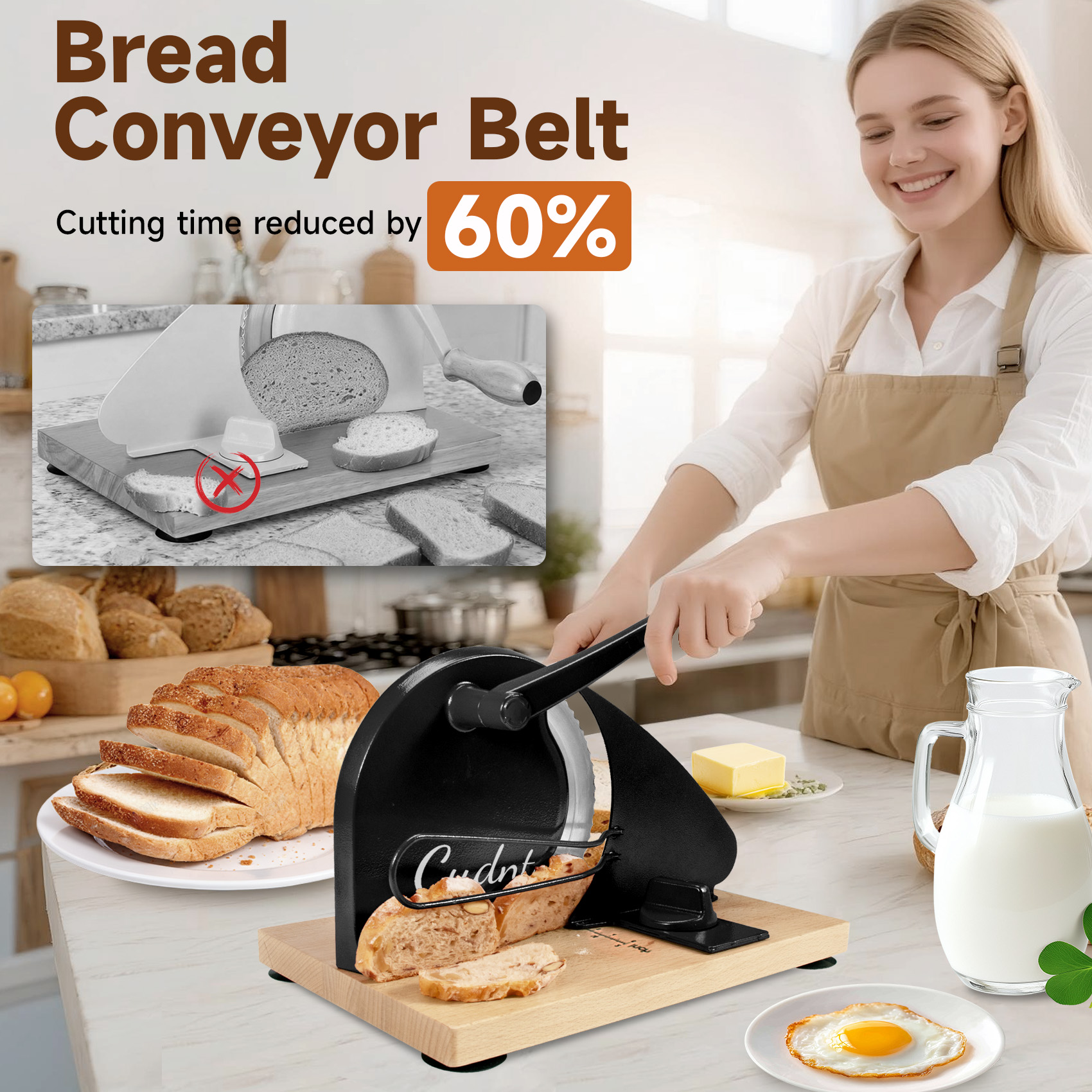 Black Manual Bread Slicer