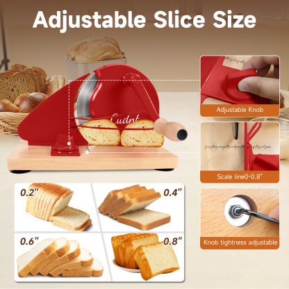 Red Manual Bread Slicer