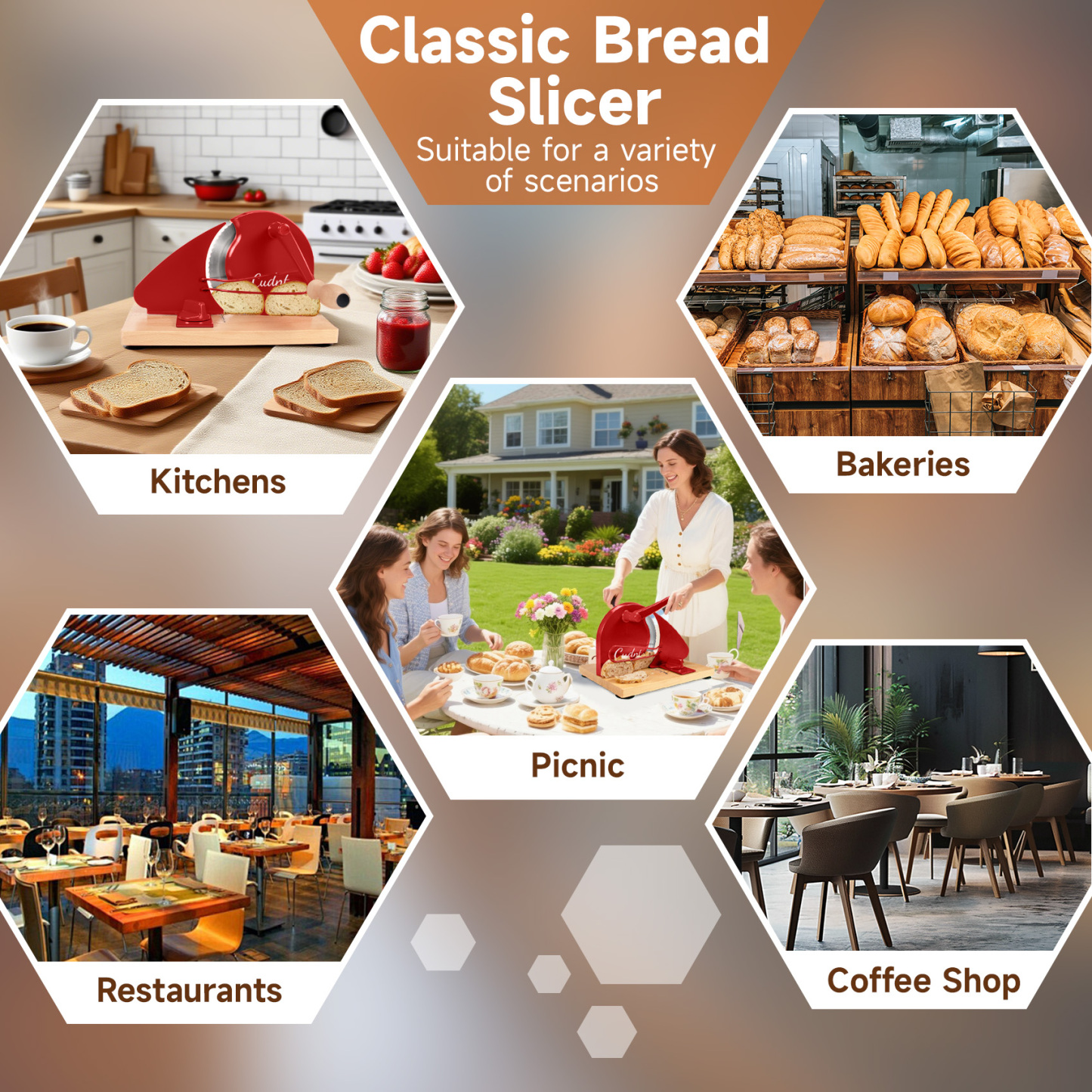 Red Manual Bread Slicer