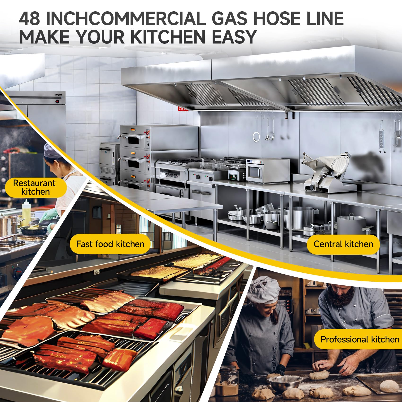 3/4" × 48 inch Commercial Gas Hose