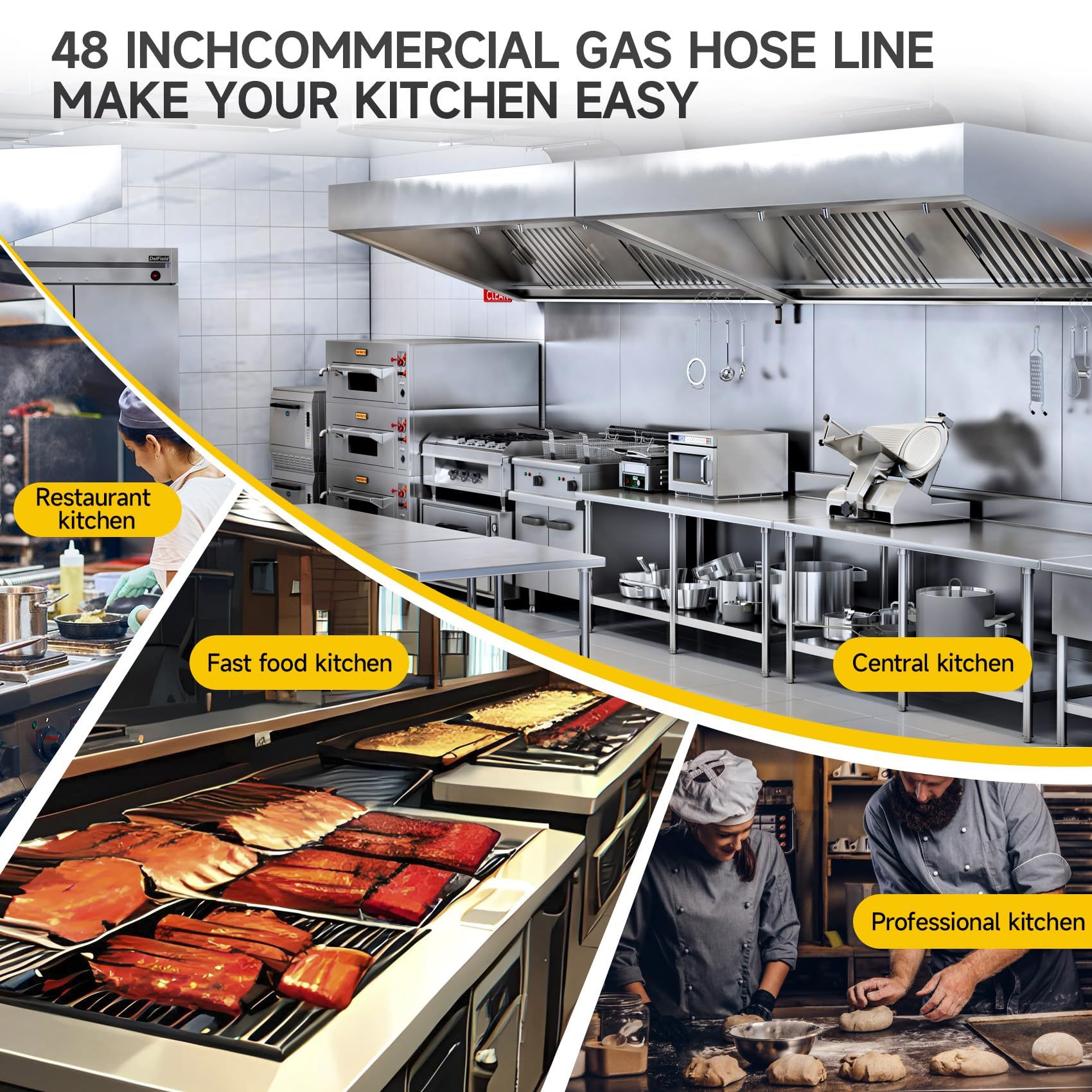 3/4" × 48 inch Commercial Gas Hose