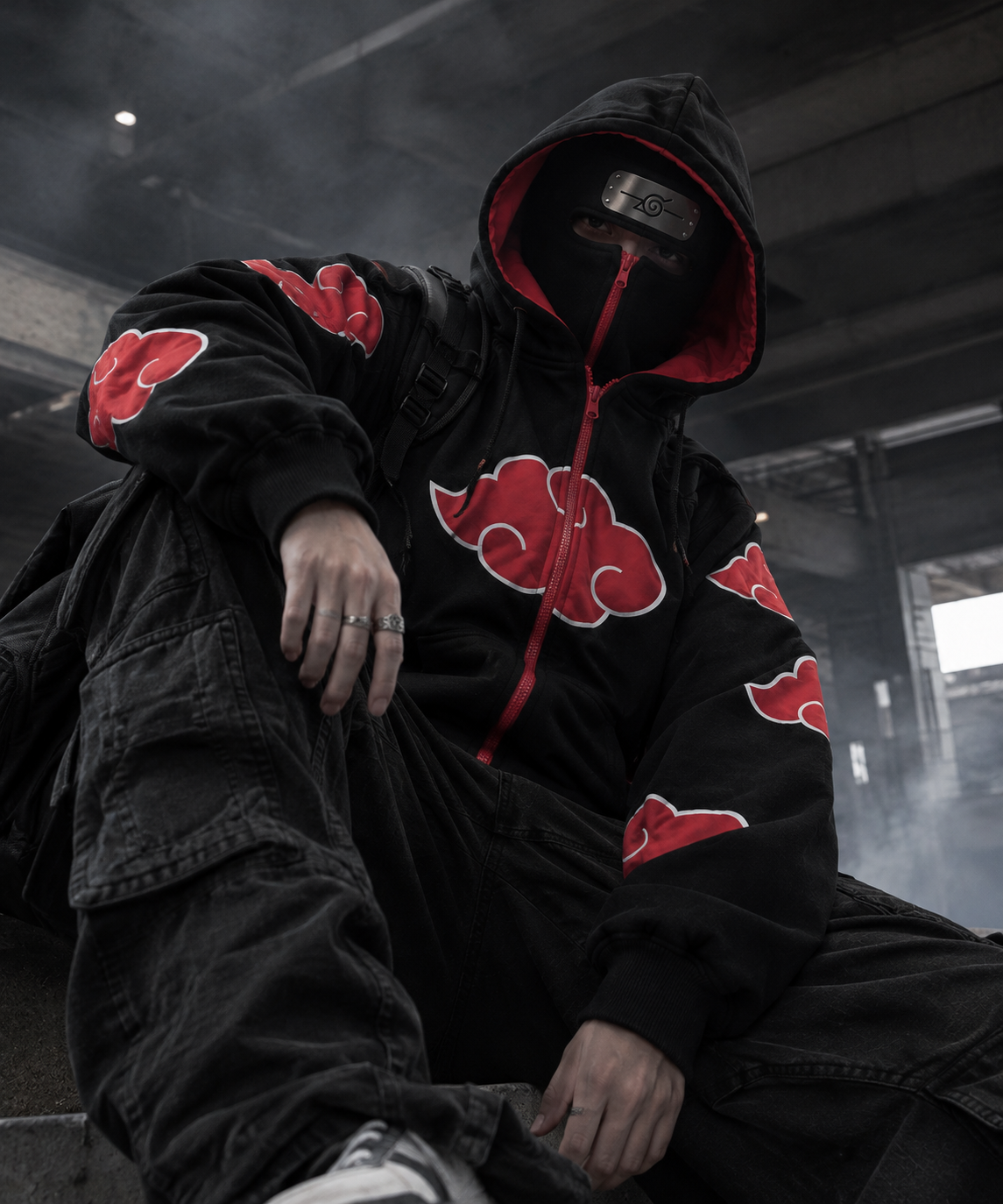 Crimson Cloud Double-Zip Hoodie