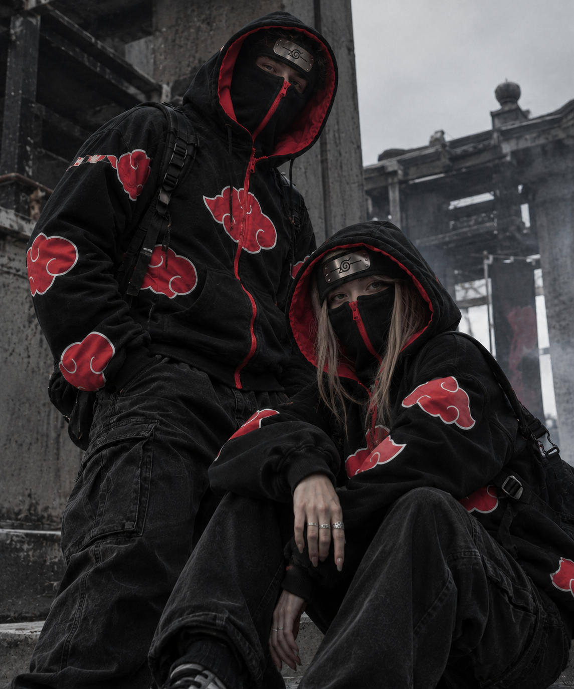 Crimson Cloud Double-Zip Hoodie