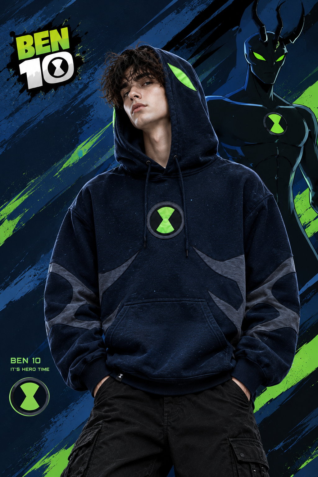 Cosmic Guardian Graphic Oversized Hoodie