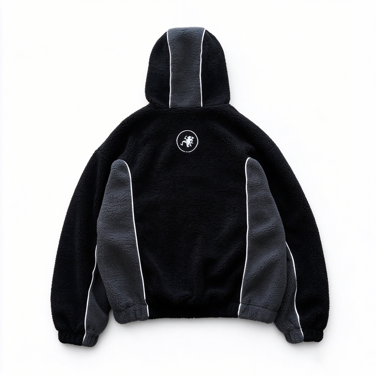 Winter streetwear sherpa hoodie with face cover