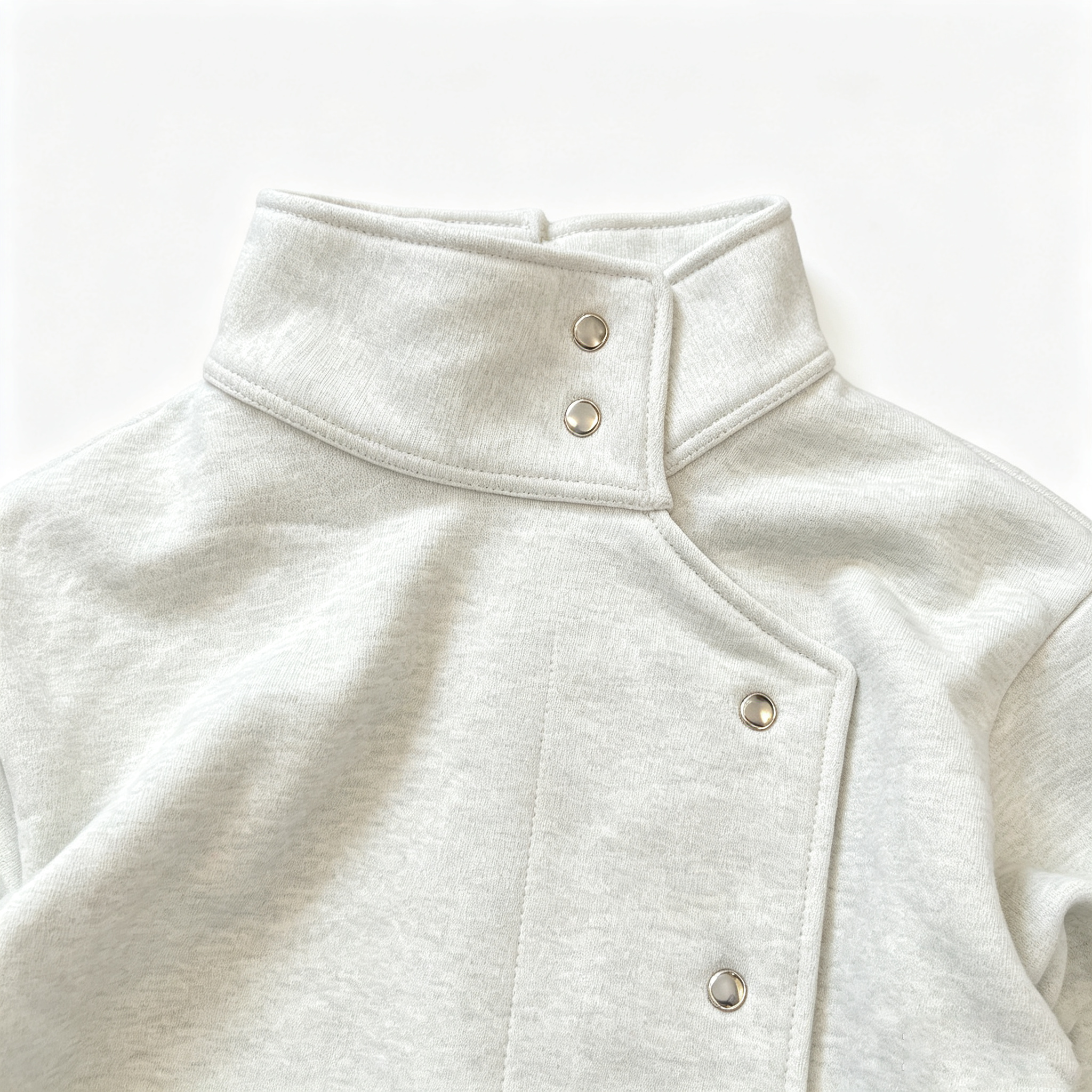 Asymmetrical Snap Button Fleece Jacket