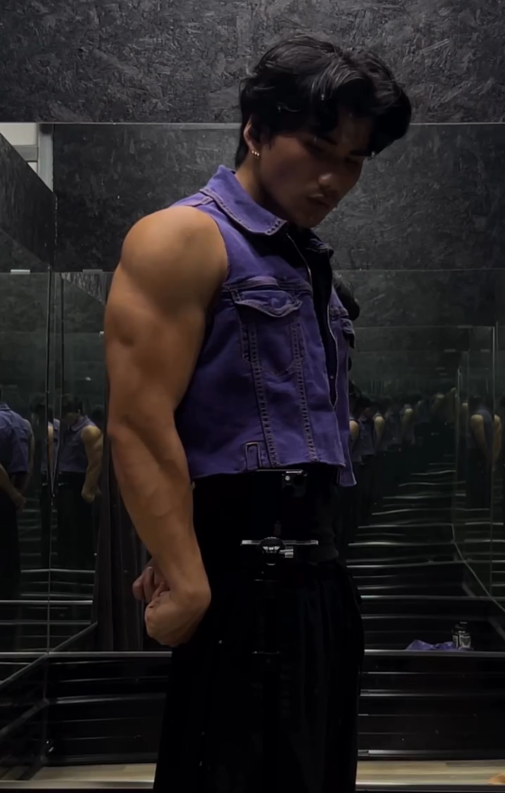 Men’s Vintage Purple Cropped Utility Denim Vest