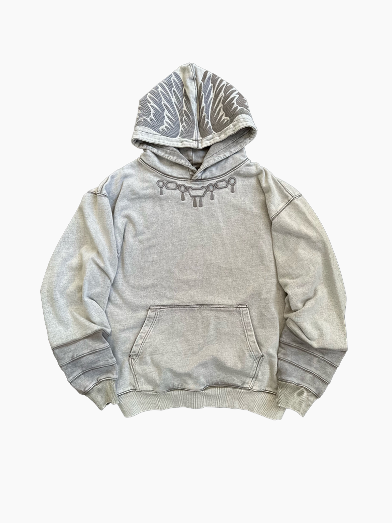 CURSED WASHED GREY HOODIE