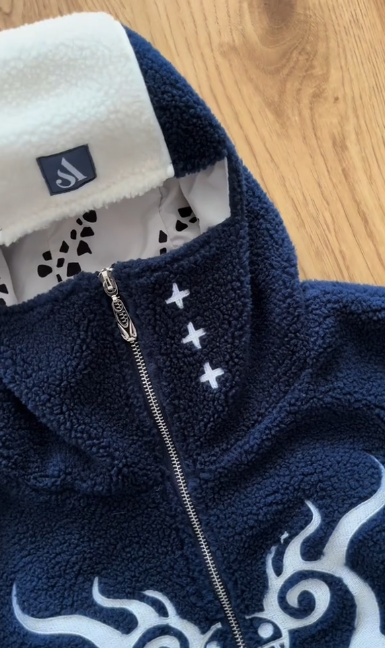 Oceanic Crest Sherpa Fleece Hoodie