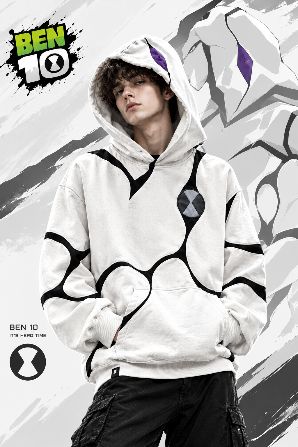 Cosmic Guardian Graphic Oversized Hoodie