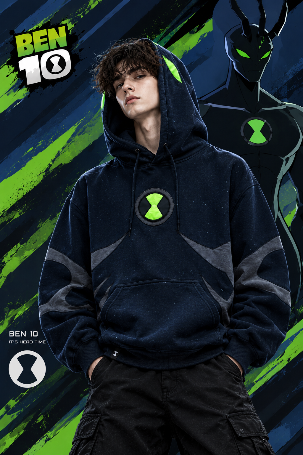 Cosmic Guardian Graphic Oversized Hoodie