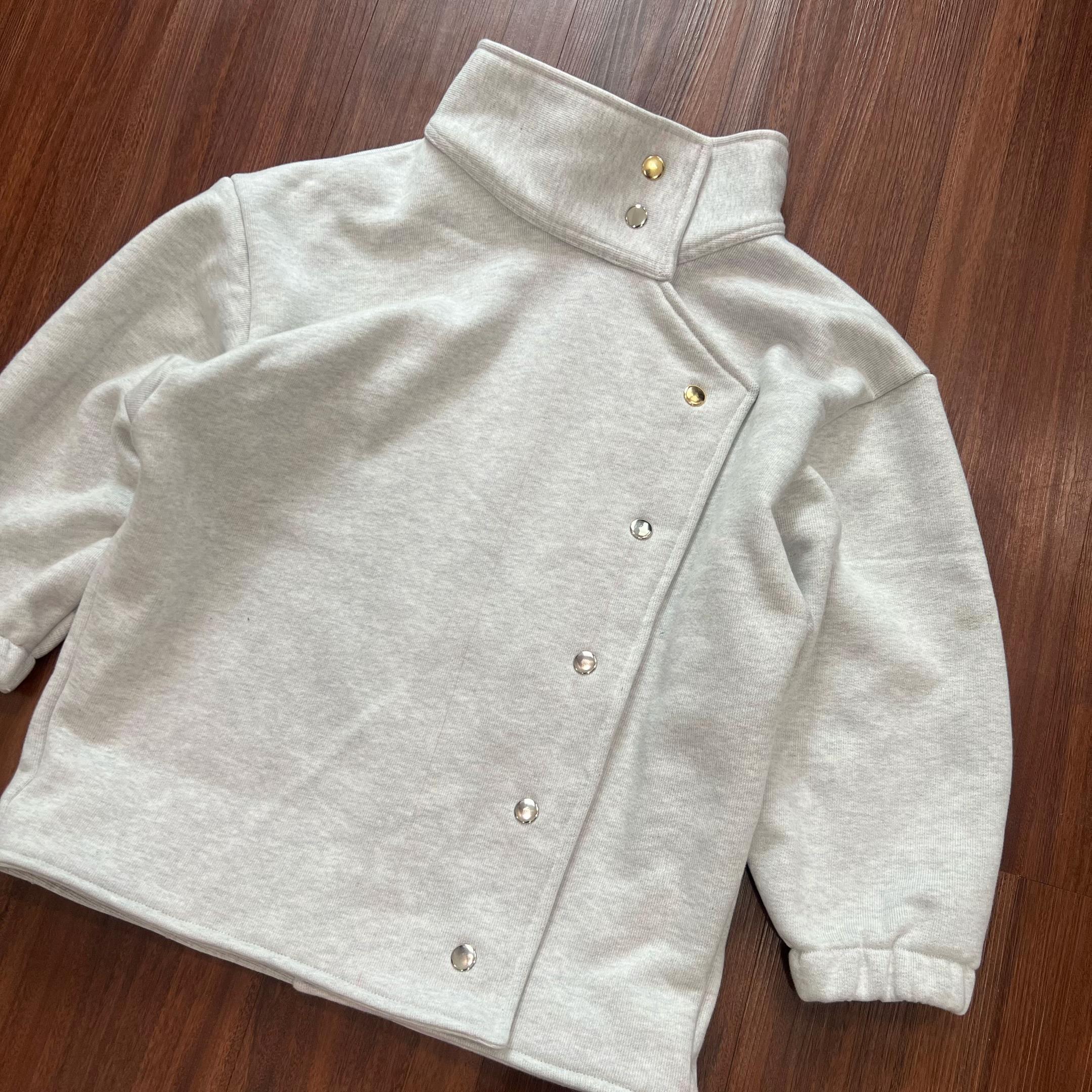 Asymmetrical Snap Button Fleece Jacket