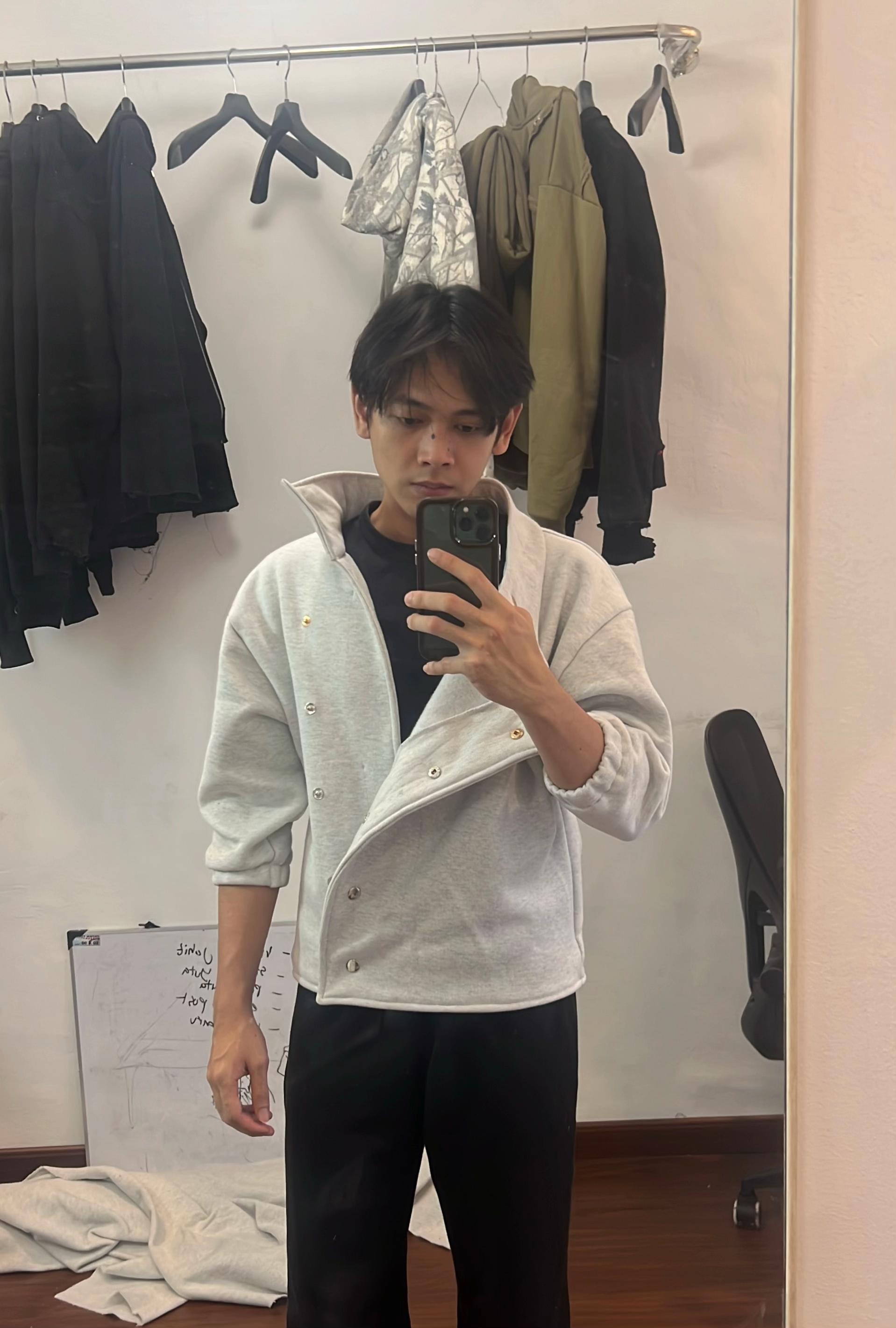 Asymmetrical Snap Button Fleece Jacket