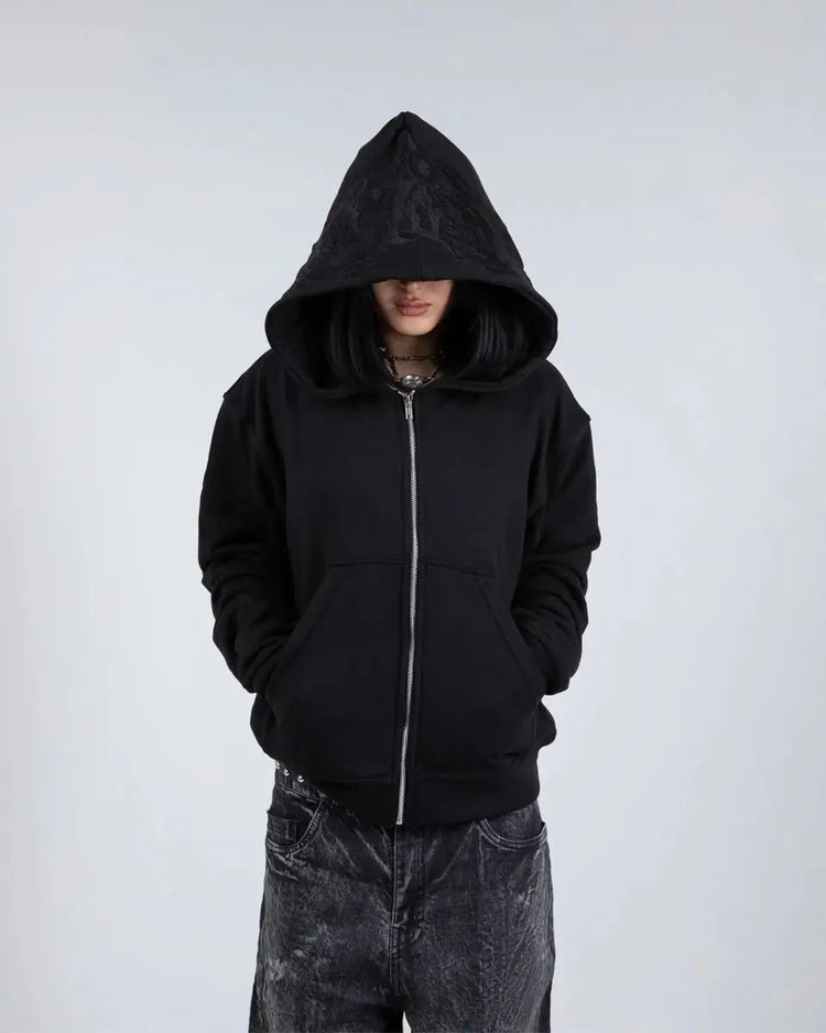 GHOUL EMBROIDERED ZIP UP SUIT