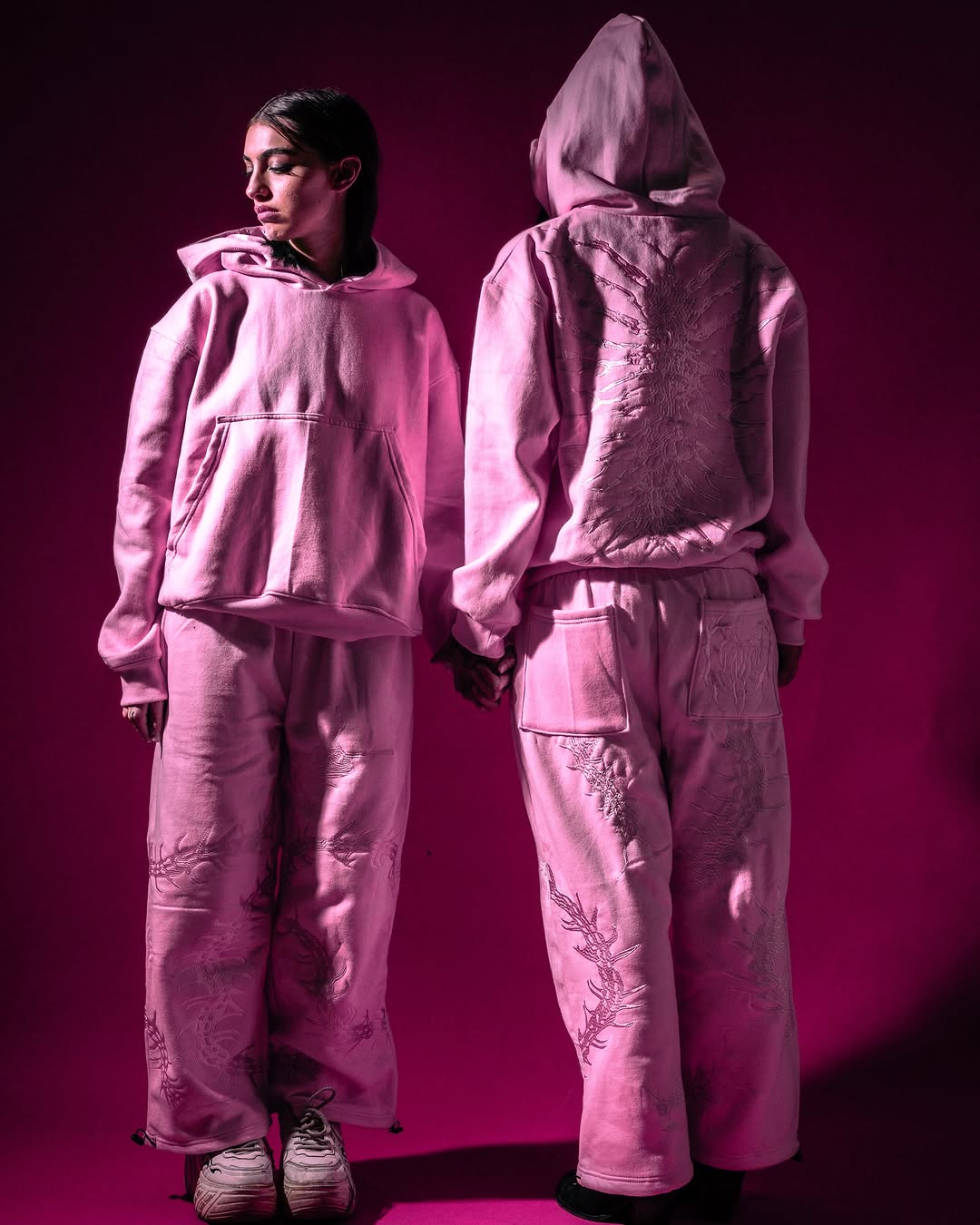 GHOUL EMBROIDERED ZIP UP SUIT