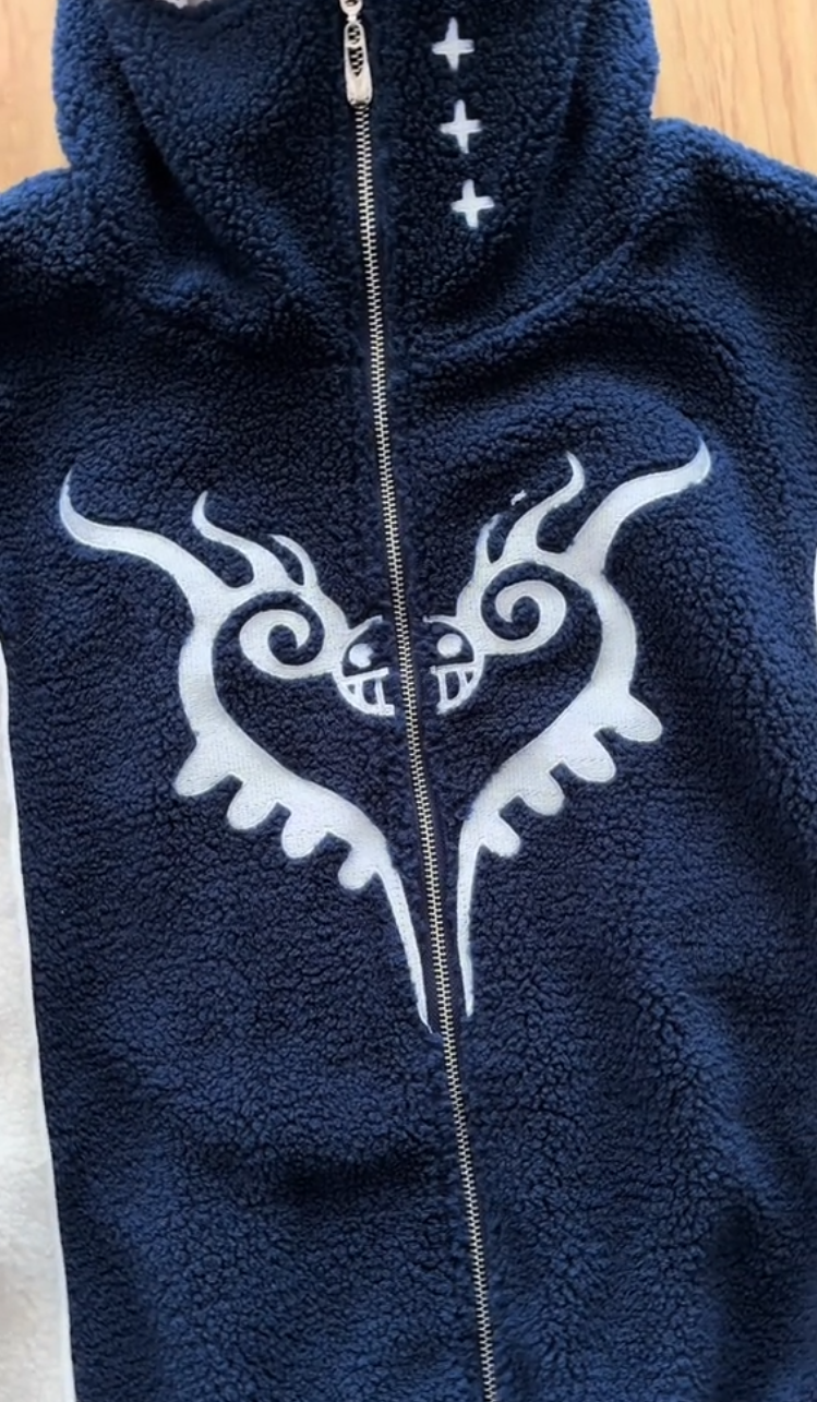 Oceanic Crest Sherpa Fleece Hoodie