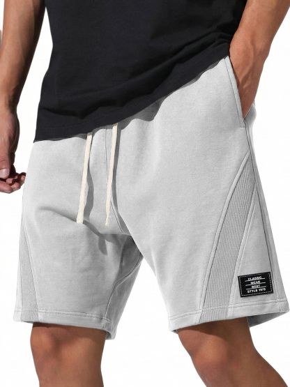 Men's Casual Deconstructed Shorts Embroidered Logo Multi-Pocket Design