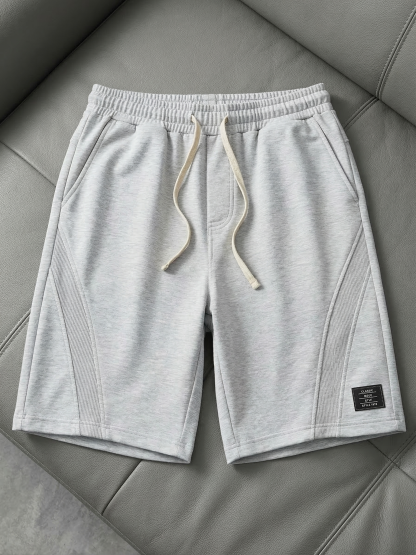 Men's Casual Deconstructed Shorts Embroidered Logo Multi-Pocket Design