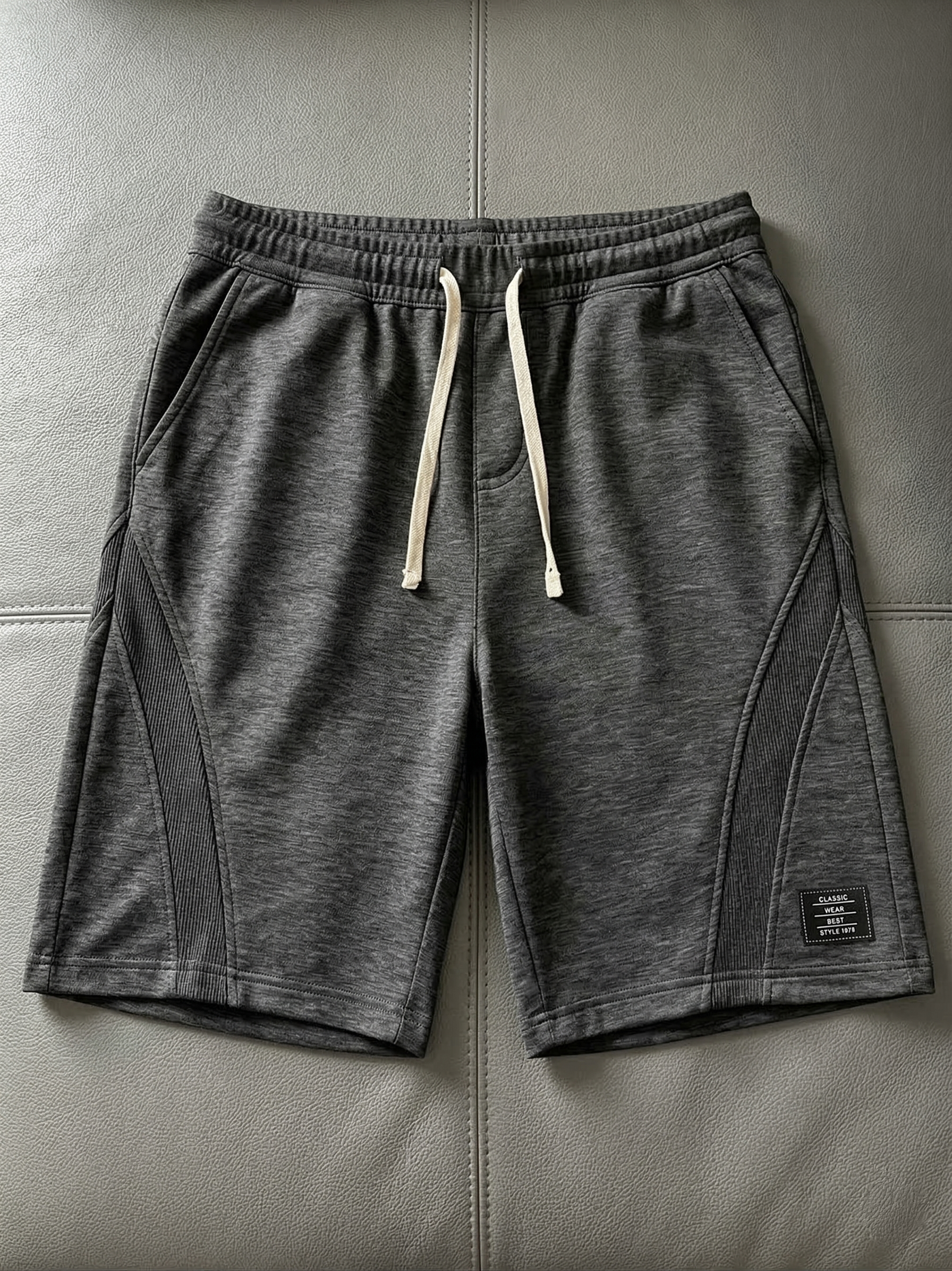 Men's Casual Deconstructed Shorts Embroidered Logo Multi-Pocket Design