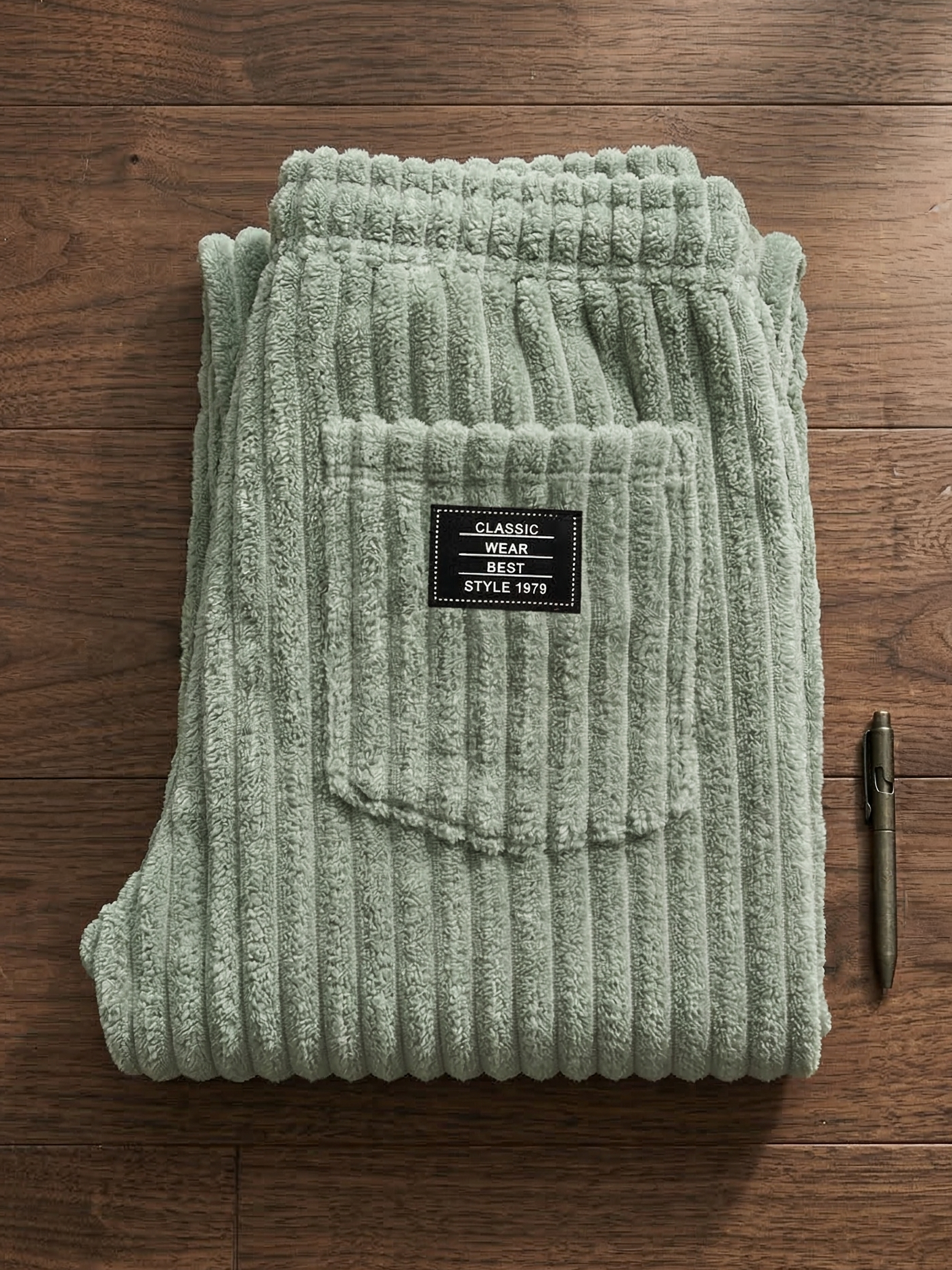 Men's Vintage Corduroy Shorts - Embroidered Comfort Fit Casual Bottoms