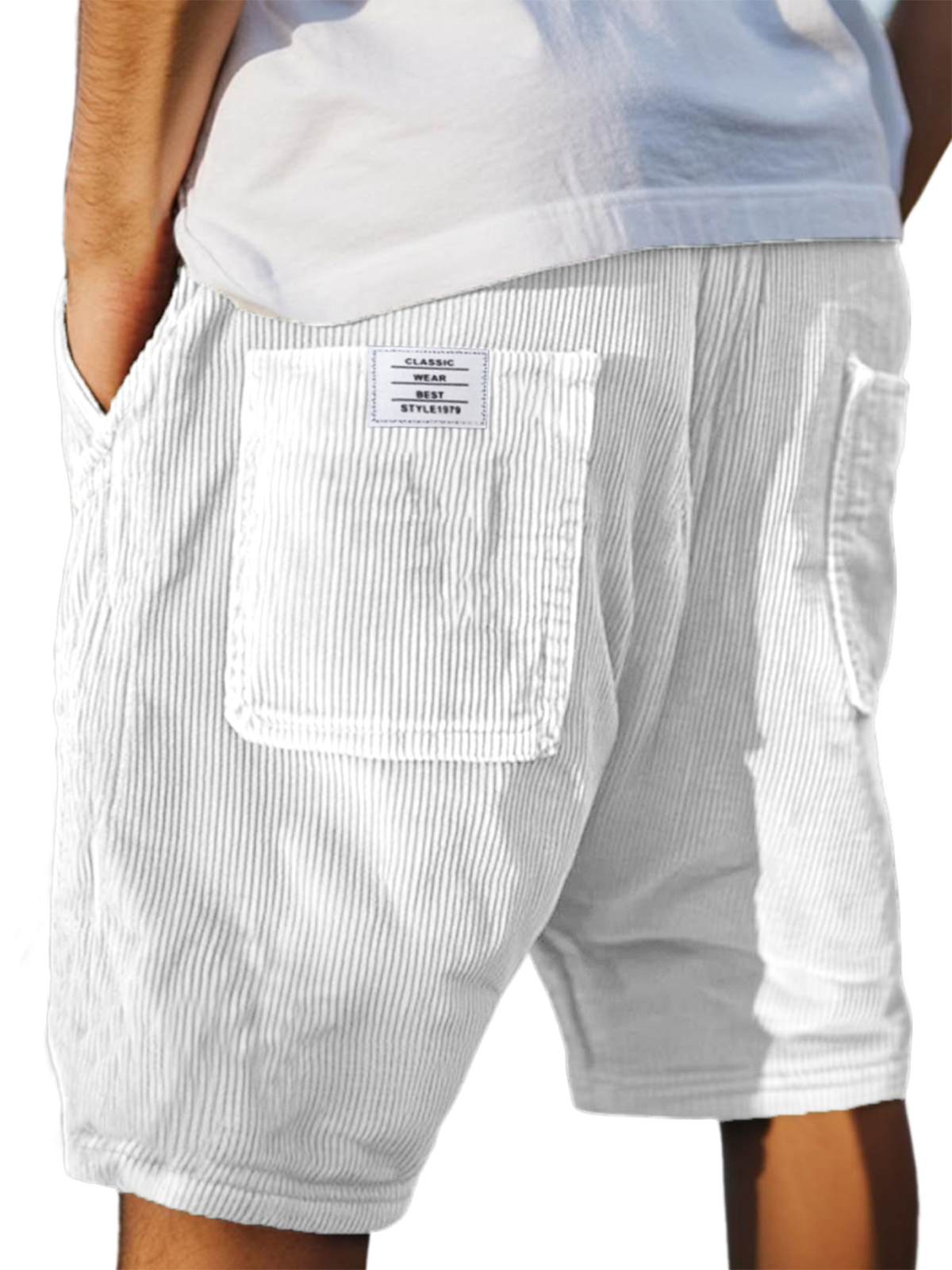 Men's Stylish Multi-pocket Vintage Corduroy Simple Embroidered Logo Ca