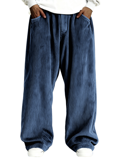 Men's Simple Ribbed Stylish Corduroy Casual Trousers