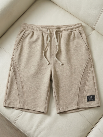 Men's Casual Deconstructed Shorts Embroidered Logo Multi-Pocket Design