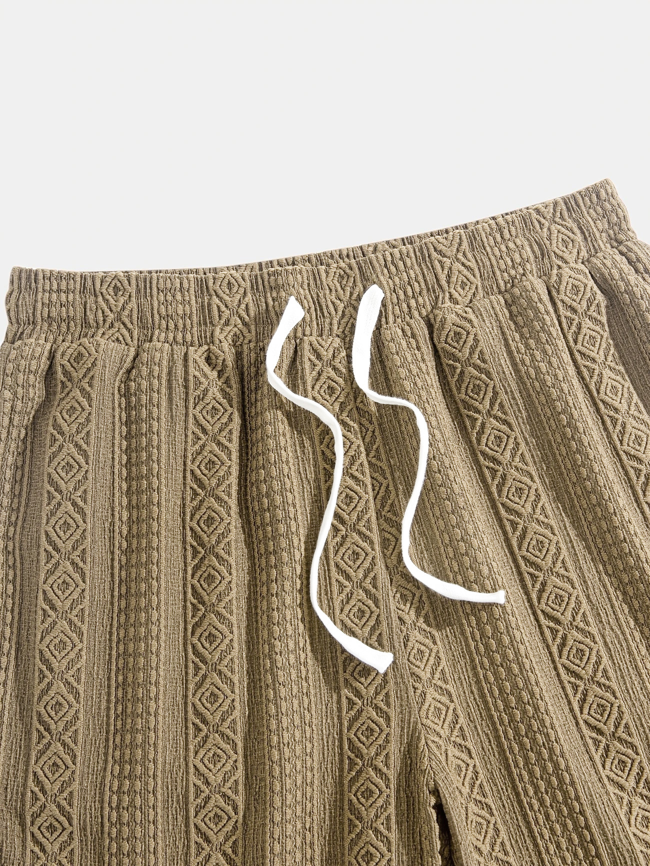 Men's Jacquard Textured Embroidered Logo Casual Shorts