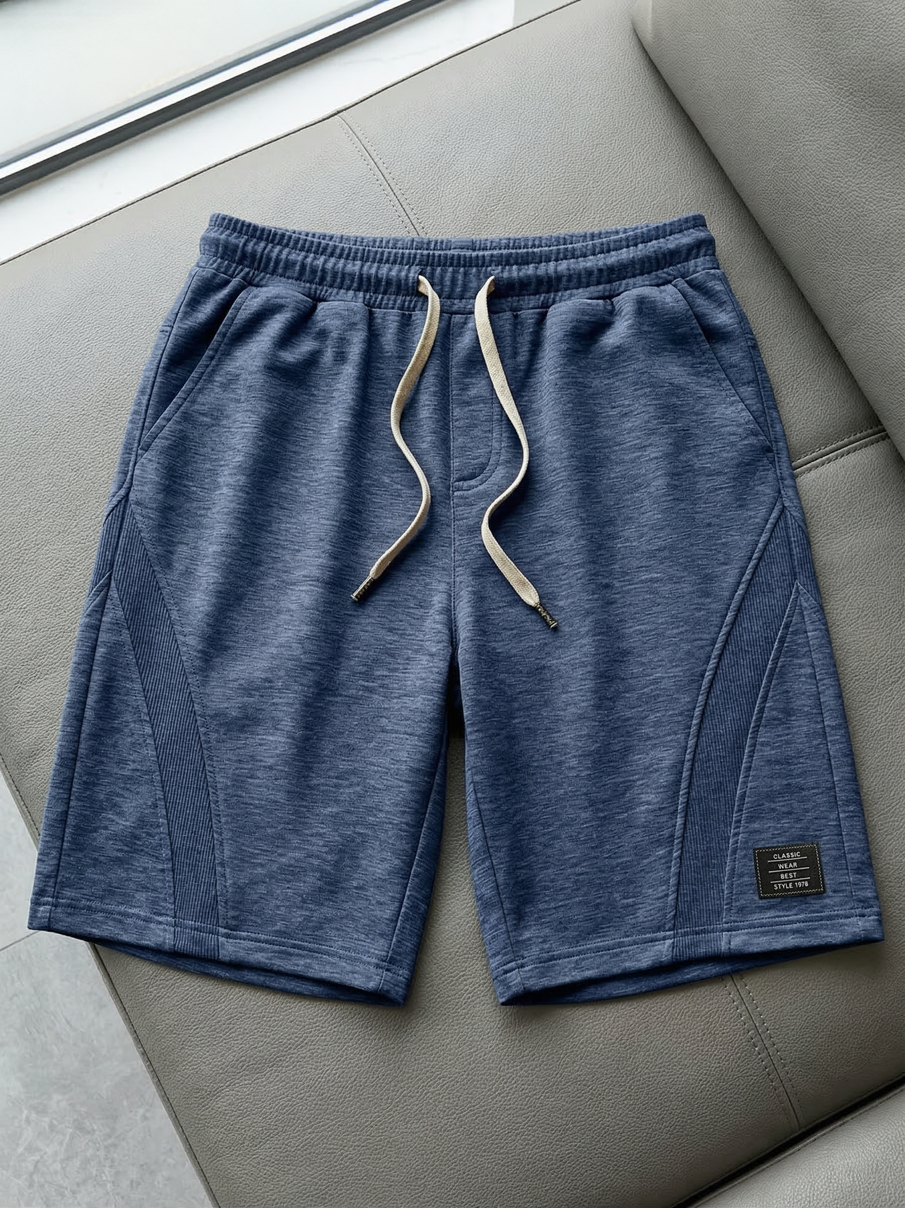 Men's Casual Deconstructed Shorts Embroidered Logo Multi-Pocket Design