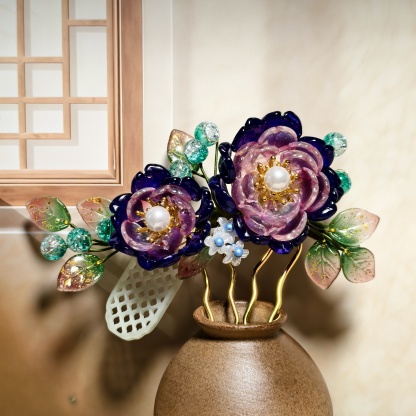A3- Glass petal hairpin