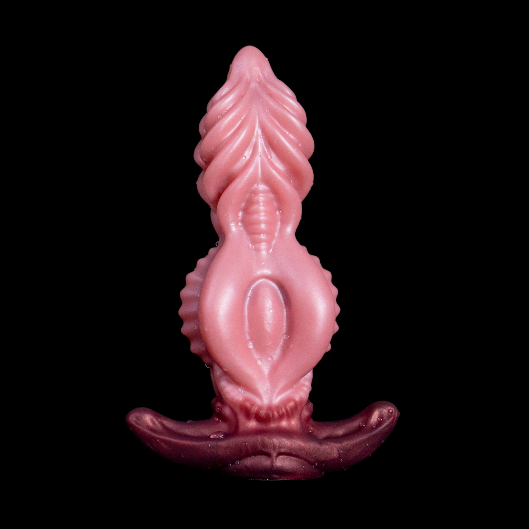 Spiral Pistil of Chaos | Multi-Spiral Texture & Anchor Base | 7.8cm Platinum Silicone Plug | Rotational 