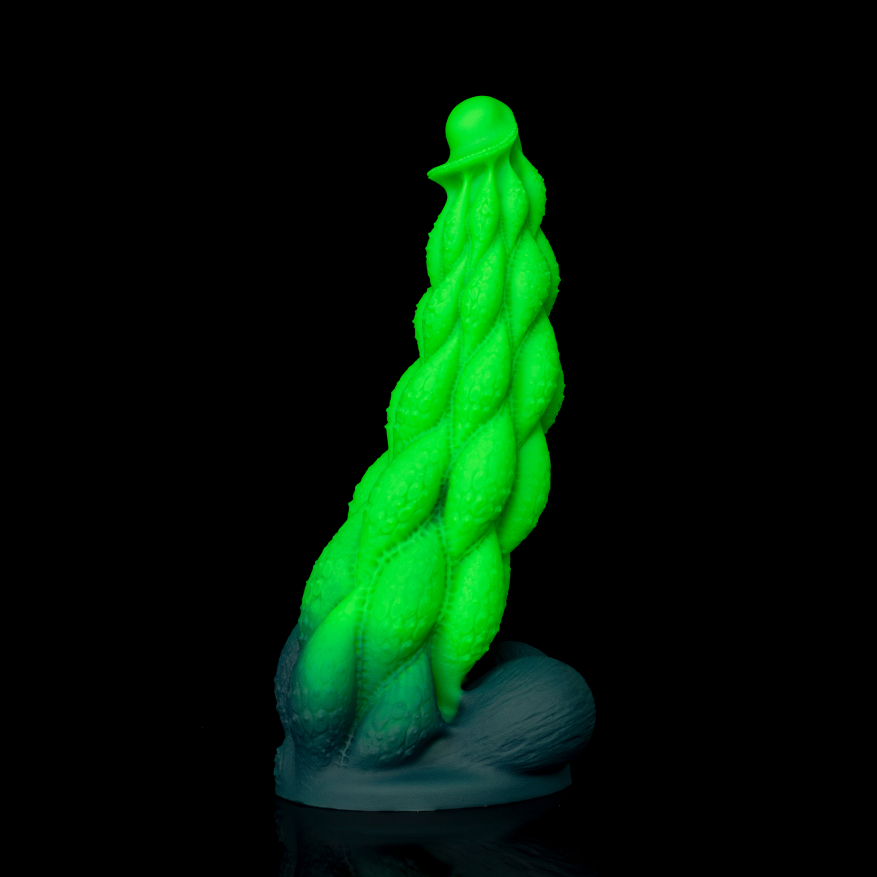 Korym Helix Wedge — Tri-Helix Textured Silicone Dildo with Suction Cup