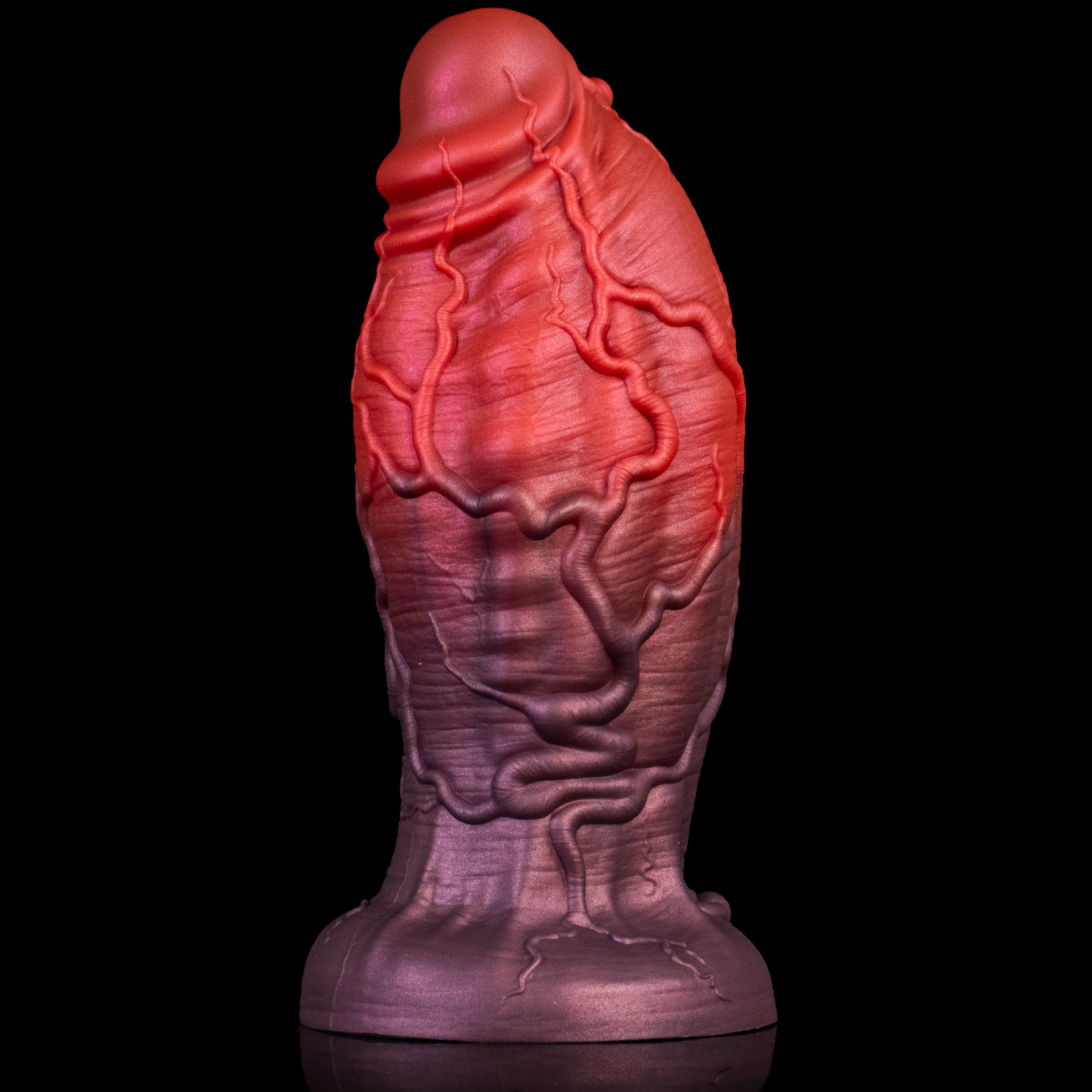 Primal Bloodline—Veined Chaos Platinum Silicone Fantasy Dildo