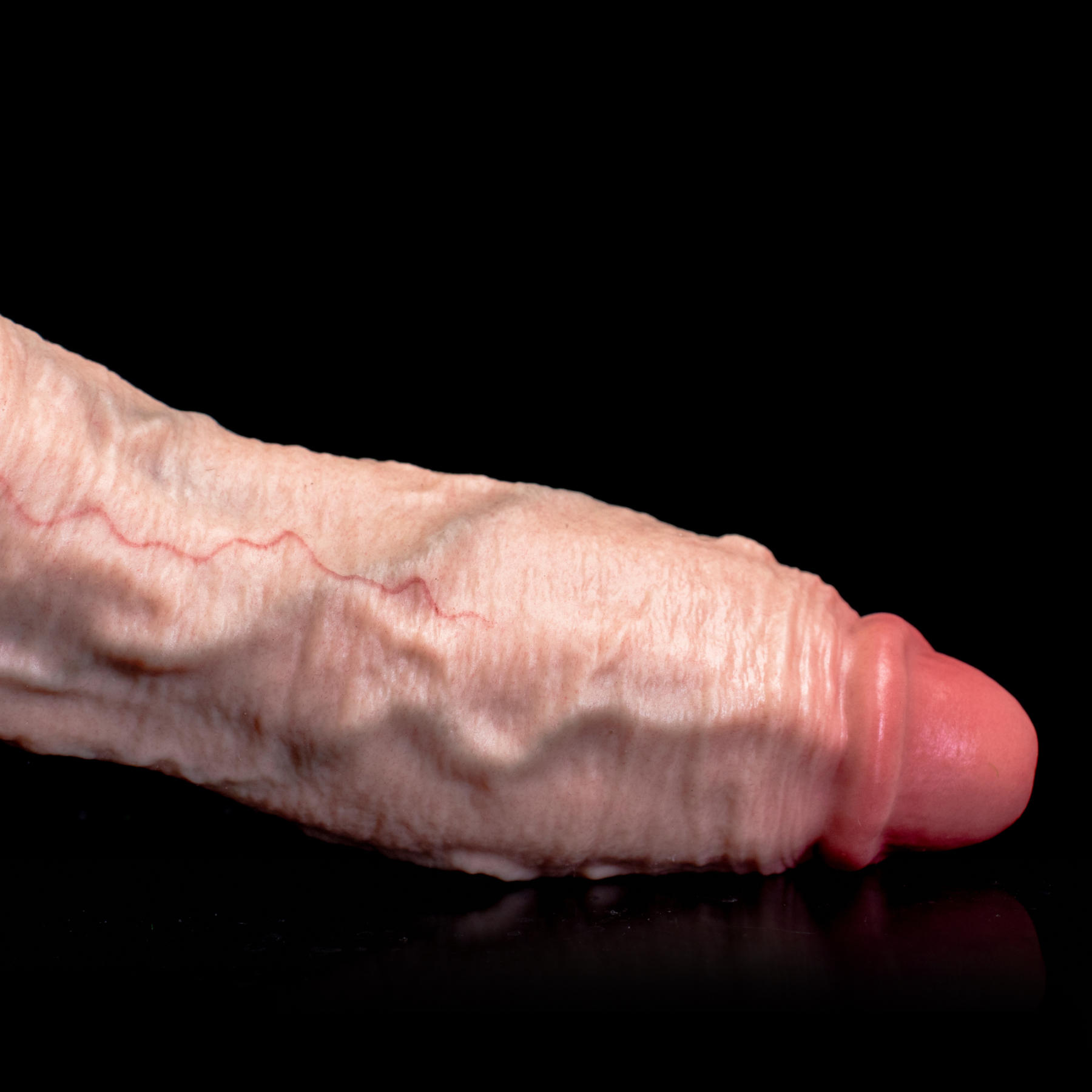 Skin of the Progenitor | Realistic Penis Extension Sleeve | Integrated Scrotum Loop & Veined Texture | 18cm Platinum Silicone