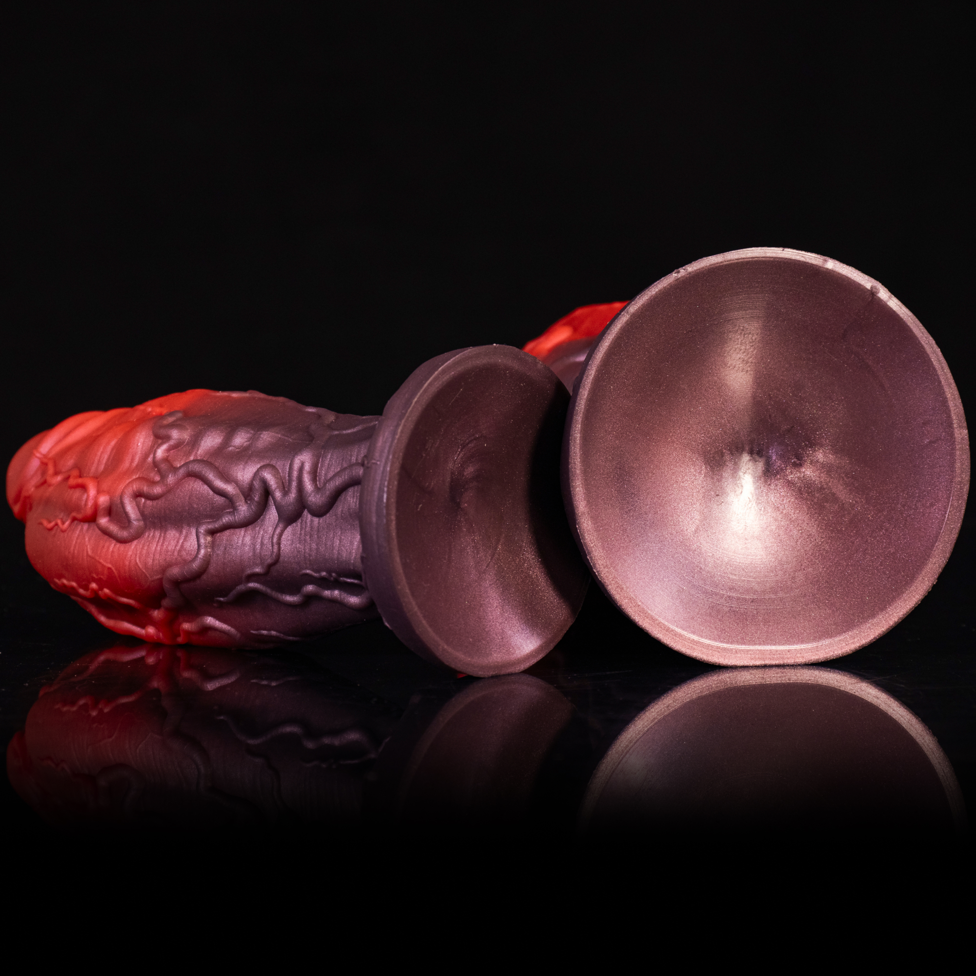 Primal Bloodline—Veined Chaos Platinum Silicone Fantasy Dildo