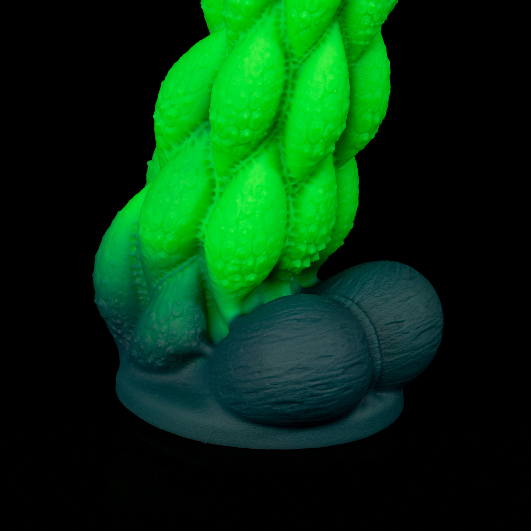Korym Helix Wedge — Tri-Helix Textured Silicone Dildo with Suction Cup