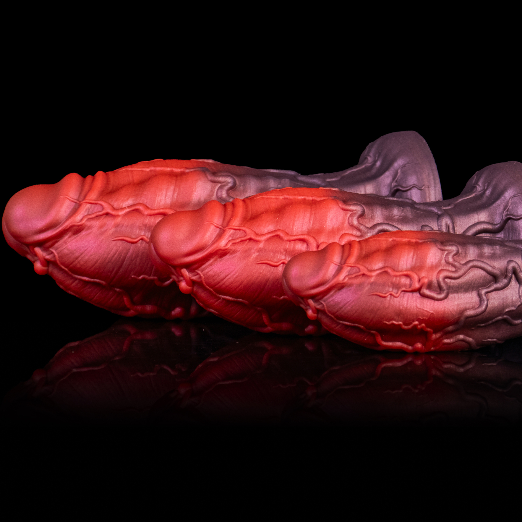 Primal Bloodline—Veined Chaos Platinum Silicone Fantasy Dildo
