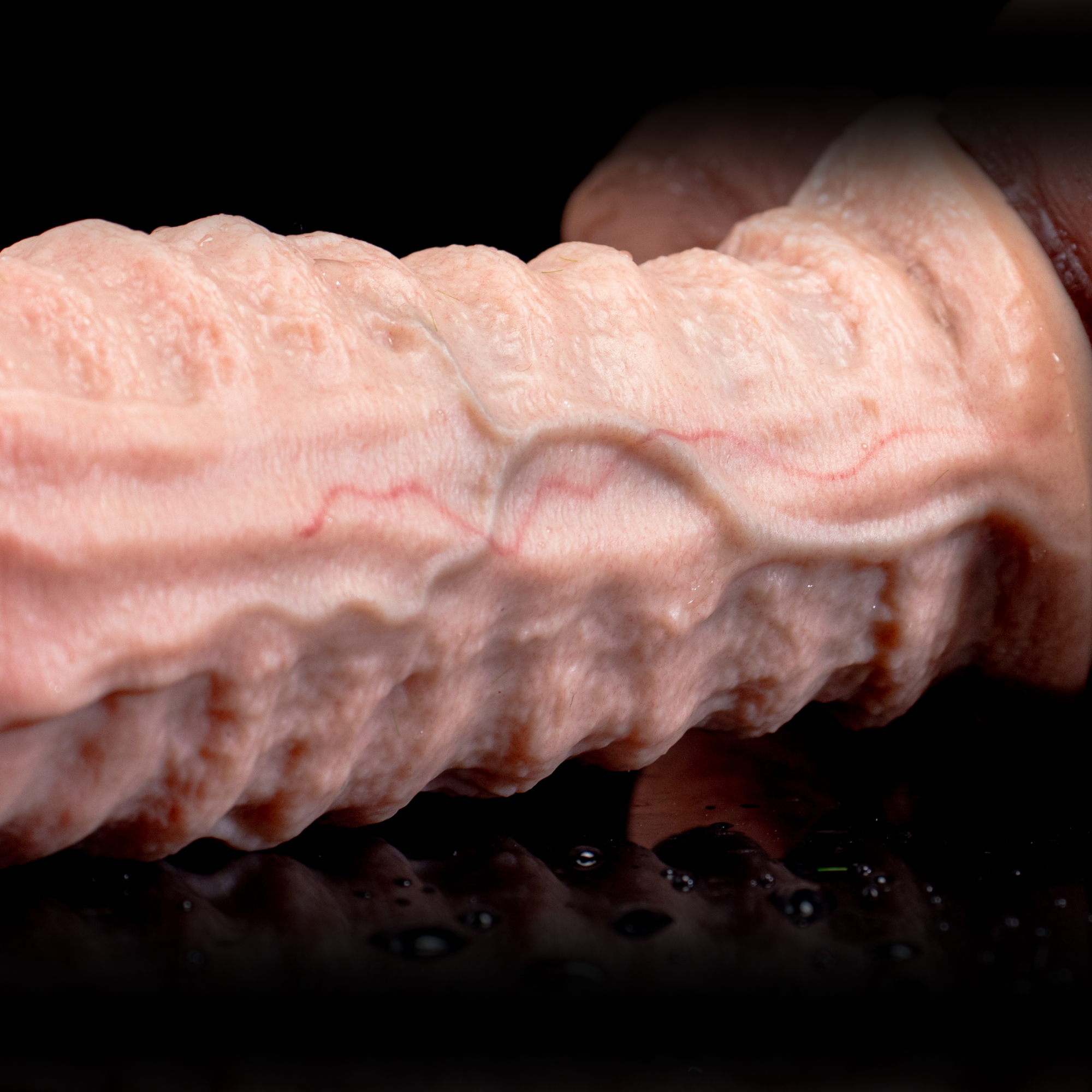 Rhythm of the Progenitor | Penis Sleeve with Tidal Folds & Scrotum Loop | 18cm Platinum Silicone | Girth Enhancer