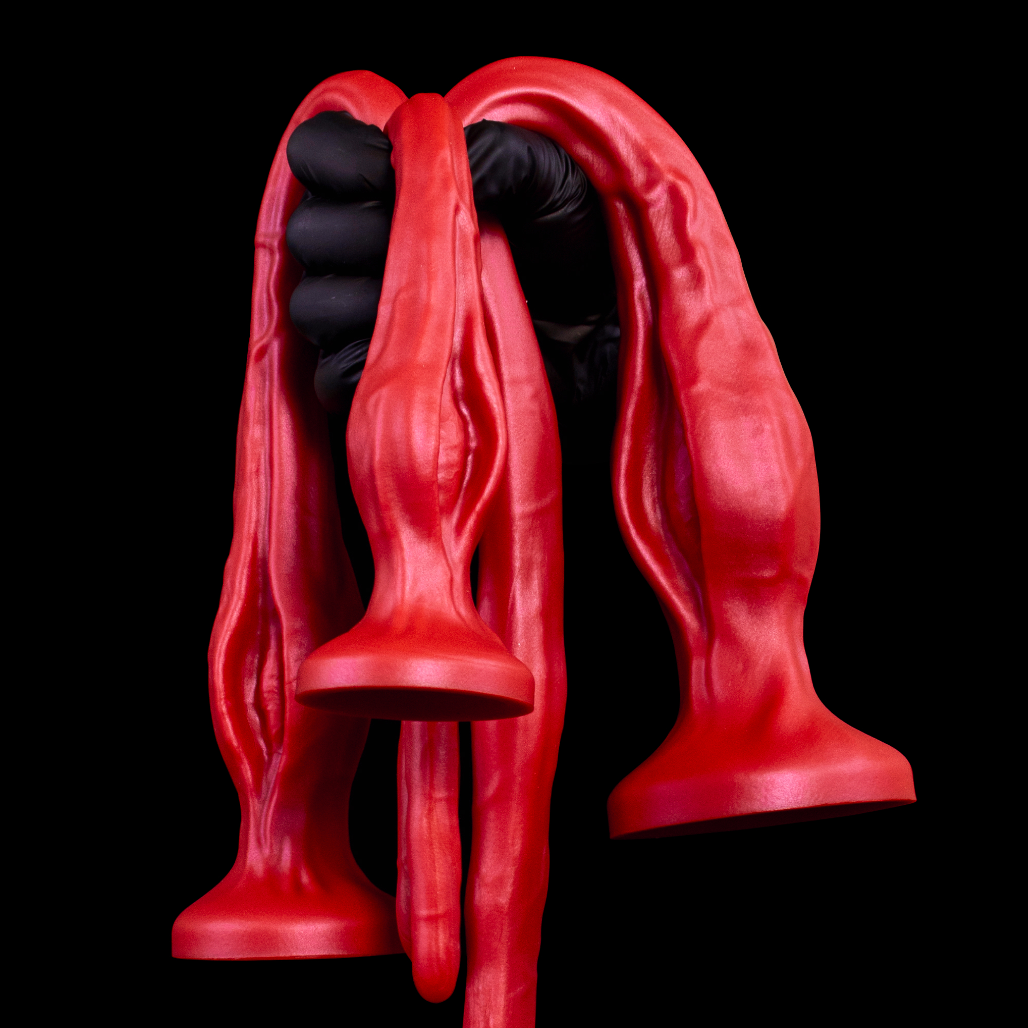 Abyssal Fissure—Extreme Depth Chaos Tentacle Platinum Silicone Dildo