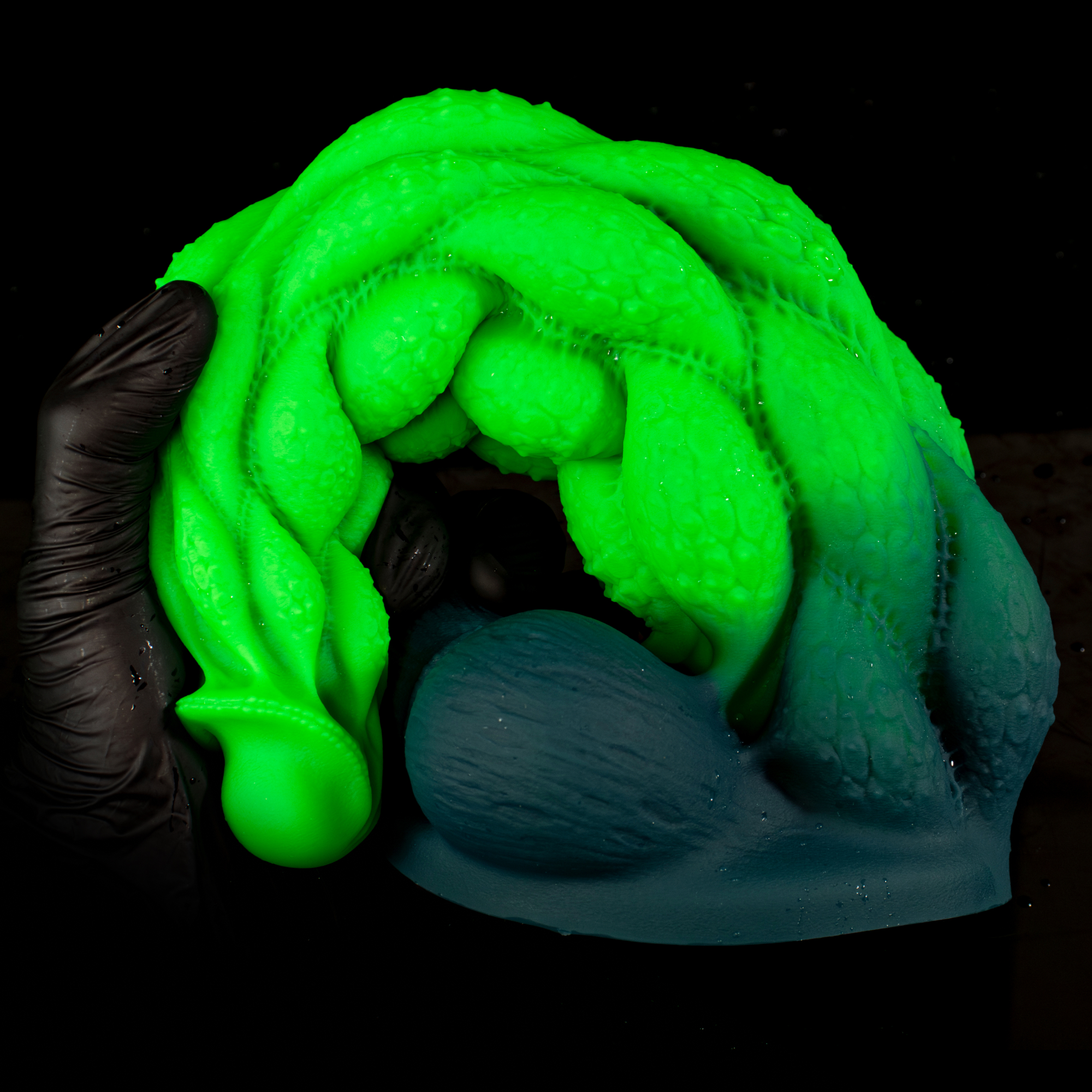 Korym Helix Wedge — Tri-Helix Textured Silicone Dildo with Suction Cup