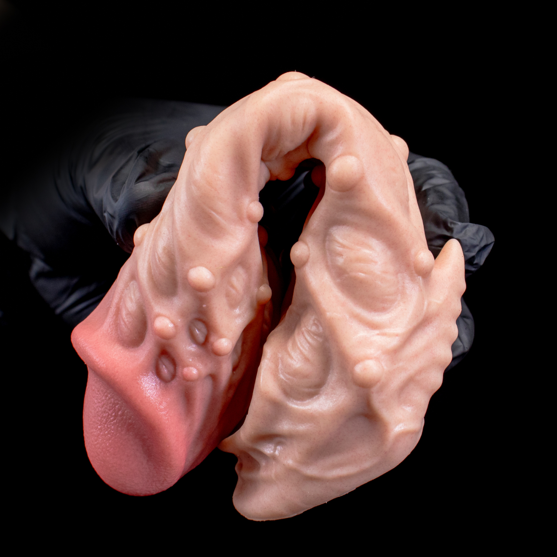 Progenitor's Fin | Bio-Scales & Sensory Fin | Integrated Scrotum Loop | 18cm Platinum Silicone Sleeve