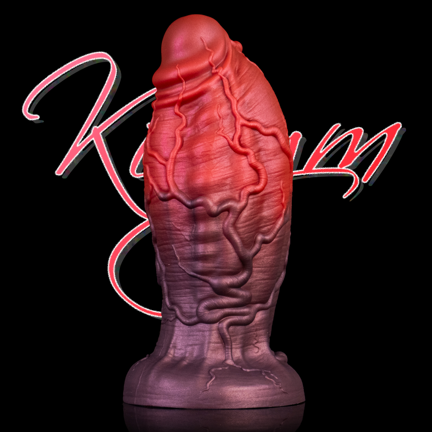 Primal Bloodline—Veined Chaos Platinum Silicone Fantasy Dildo