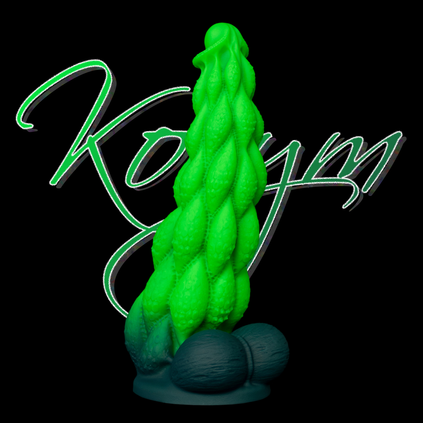 Korym Helix Wedge — Tri-Helix Textured Silicone Dildo with Suction Cup