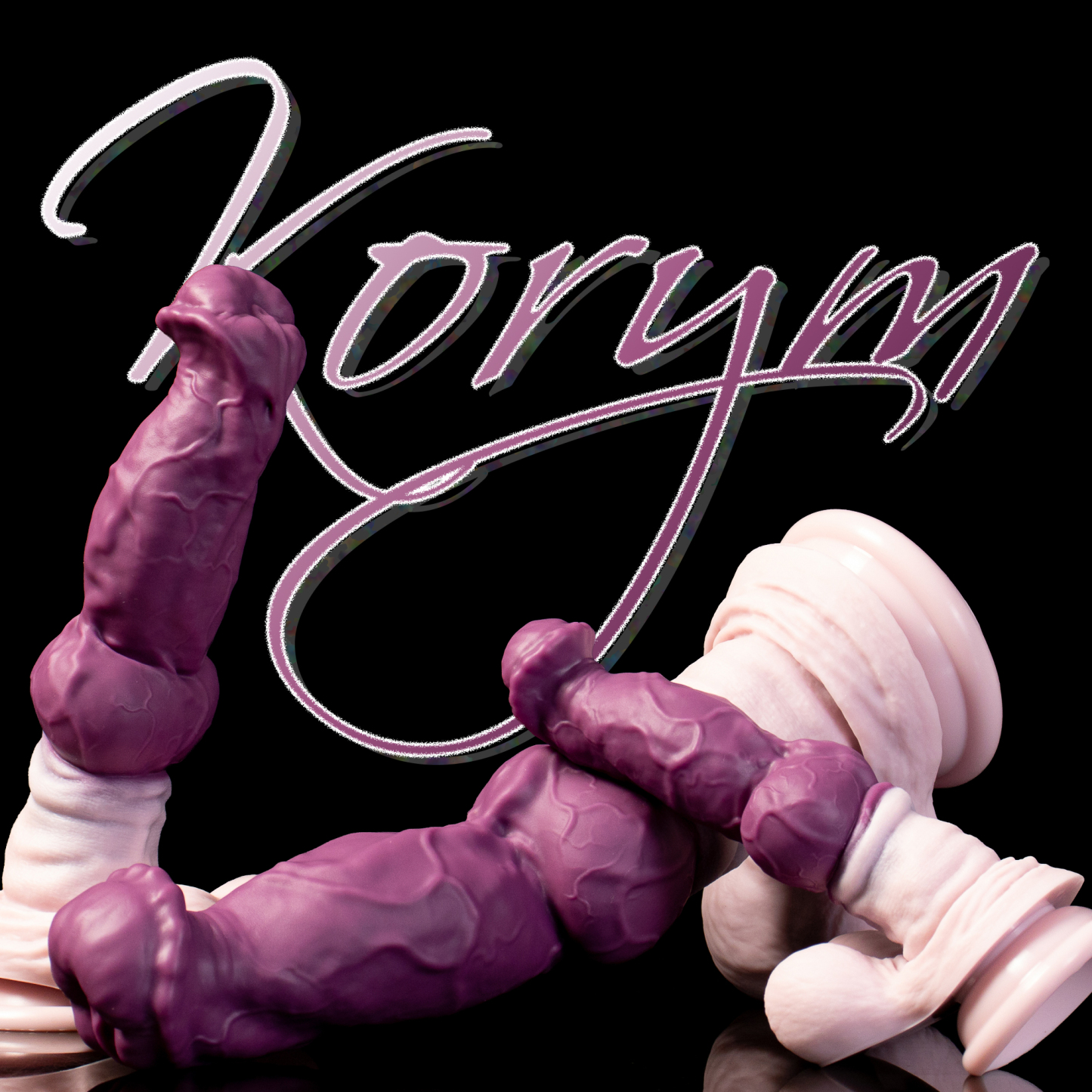 Korym Lockjaw — Flared Horse Head & Knot Silicone Dildo, Veined Shaft
