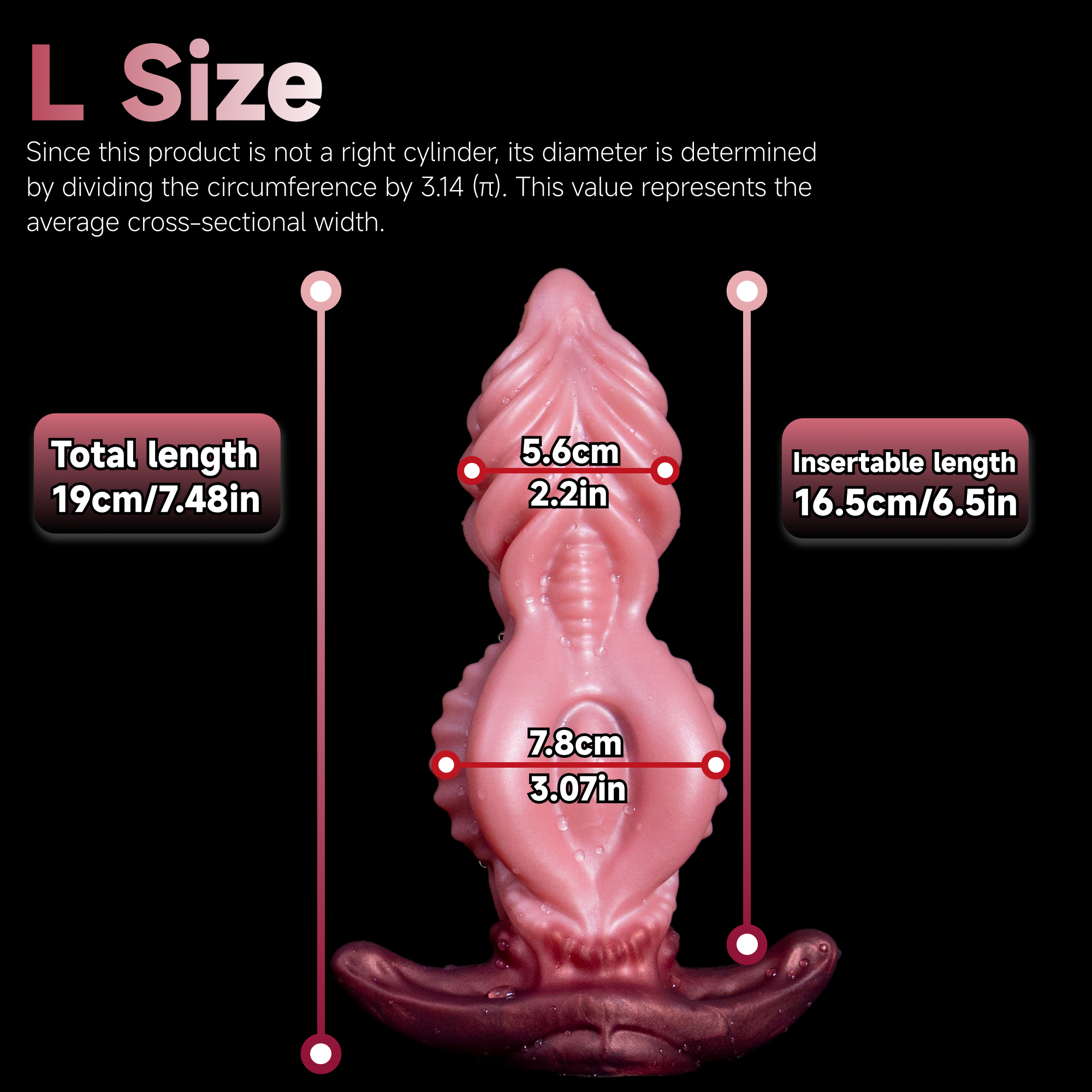 Spiral Pistil of Chaos | Multi-Spiral Texture & Anchor Base | 7.8cm Platinum Silicone Plug | Rotational 