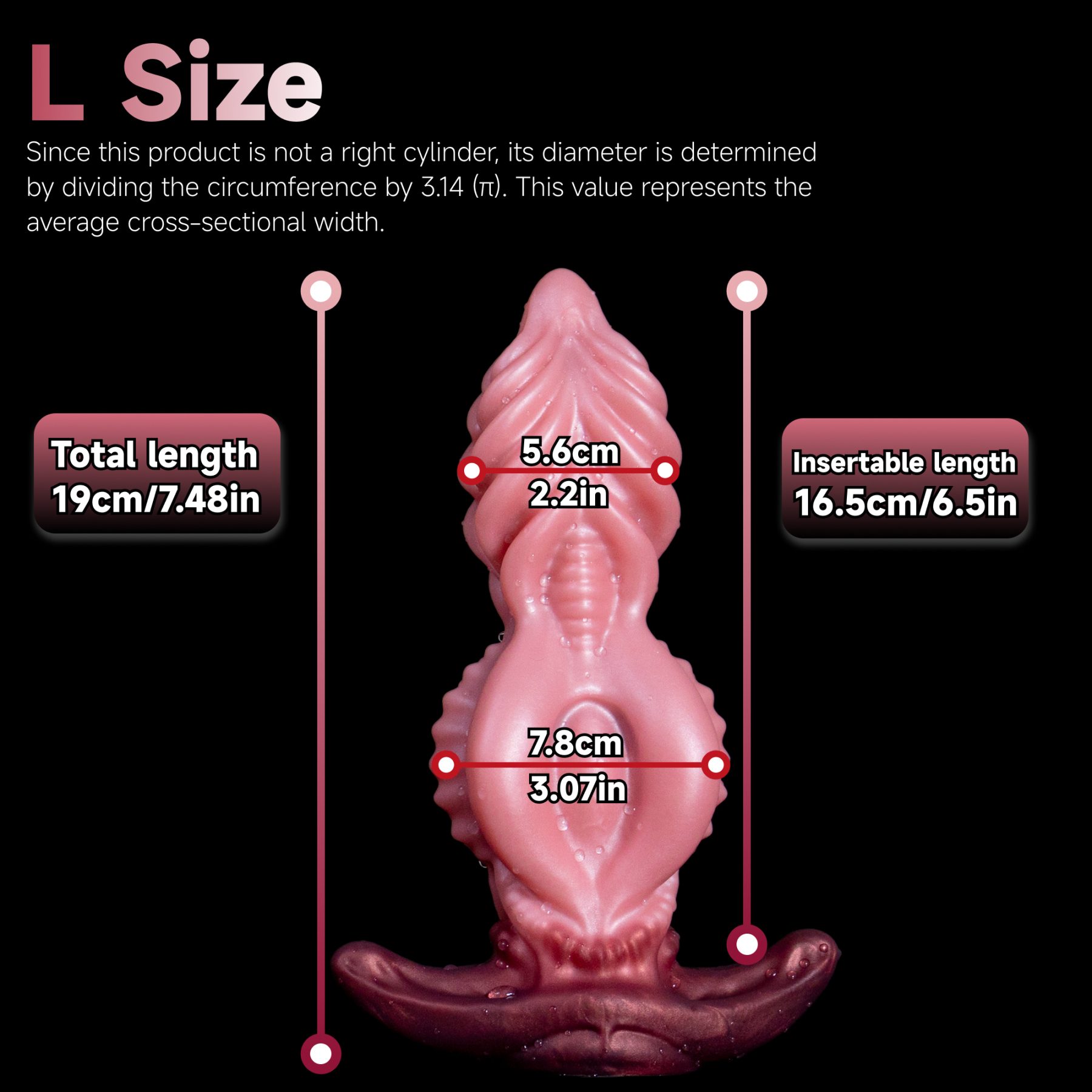 Spiral Pistil of Chaos | Multi-Spiral Texture & Anchor Base | 7.8cm Platinum Silicone Plug | Rotational 