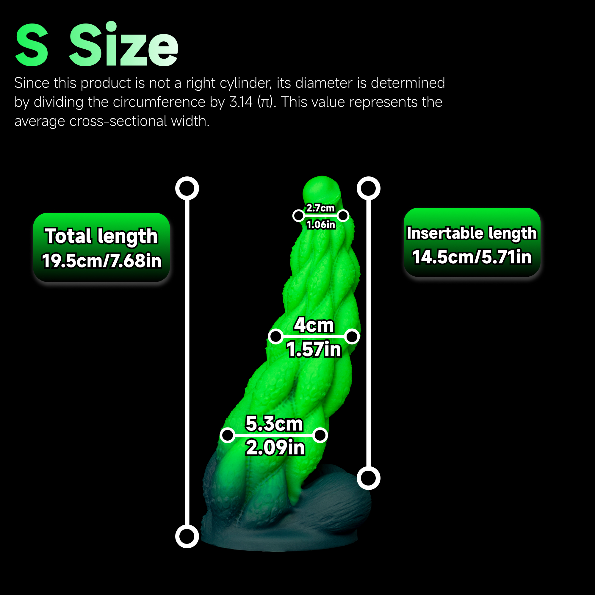 Helix Wedge Textured Silicone Dildo w/ Suction Cup | Korym