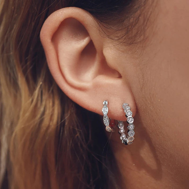 Hooks Earrings for Women Exquisite Rhinestone Decor Ear Cuff Earring for Woman Fashion Jewelry